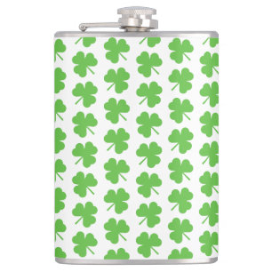 St. Patricks Clover Vinyl Wrapped Flask