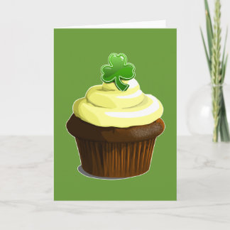 St. Patrick's cupcake greeting card