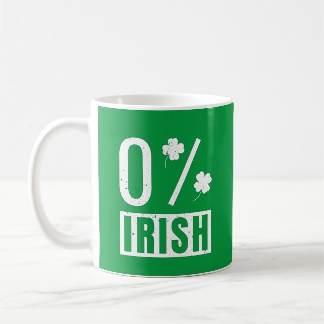 St Patrick's Day 0% Irish Four Leaf Clover Coffee Mug (Left)