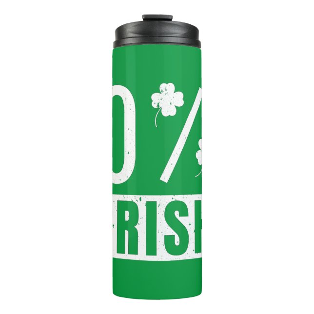 St Patrick's Day 0% Irish Four Leaf Clover Thermal Tumbler (Front)