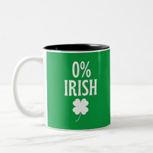 St Patrick's Day 0% Irish Two-Tone Coffee Mug
