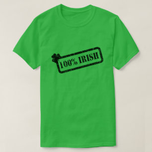 St. Patrick's Day 100% Irish Shamrock Green M T T-Shirt
