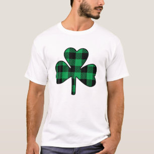 St Patrick's Day 2022 Shamrock Plaid Pattern March T-Shirt