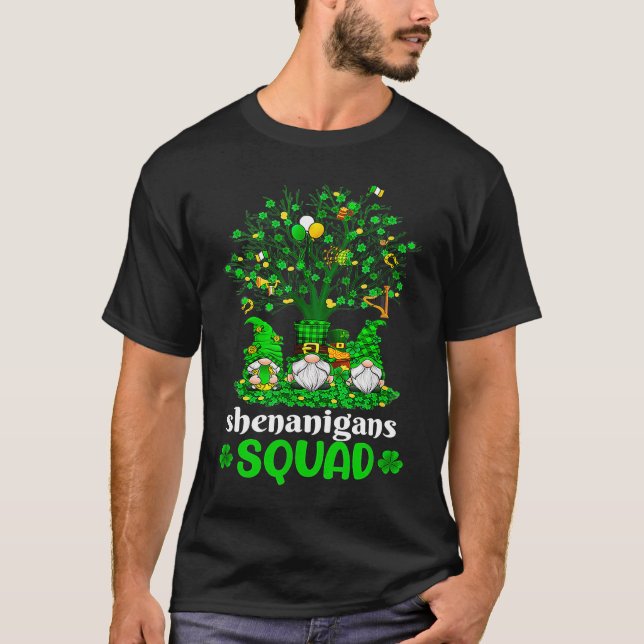 St Patricks Day 2023 Shamrock Irish Gnome Shenanig T-Shirt (Front)