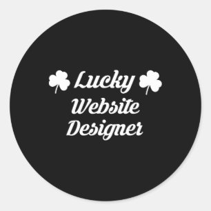St Patricks Day 2025 Website Designer Design Front Classic Round Sticker