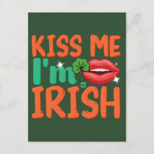 St. Patrick's Day 2026: Kiss Me I’m Irish, Emerald Holiday Postcard