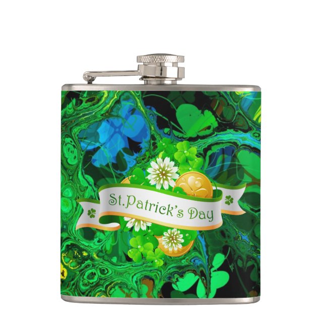 St.Patrick's Day 26 Wrapped Flask Options (Front)