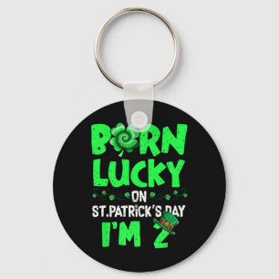 St Patricks Day 2th Birthday Boy Girl 2 Years Old Key Ring
