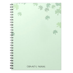 St patrick's day 3 leaf clover Green pastel Notebook