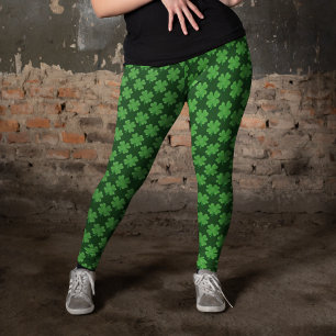 St Patrick's Day 4 Leaf Clover pattern Leggings
