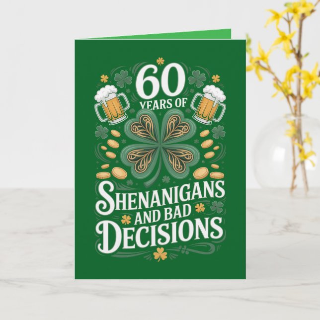 St. Patrick's Day 60th Birthday Card (Yellow Flower)