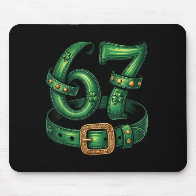 St patrick's day 67 leprechaun funny 67 meme  mouse pad (Front)