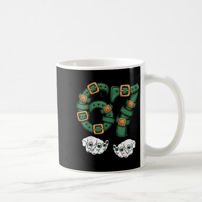 St patrick's day 67 leprechaun with hands 67 meme  coffee mug (Right)