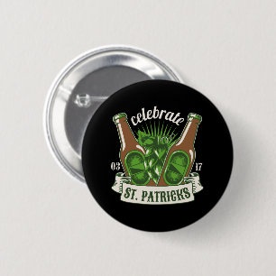 St patricks day 6 cm round badge