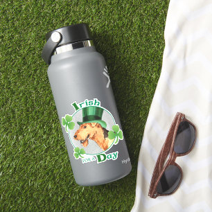 St. Patrick's Day Airedale Vinyl Sticker