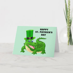 St. Patrick's Day Alligator Folded Holiday Card