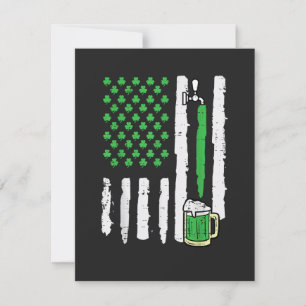 St Patricks Day America Flag Saint Card