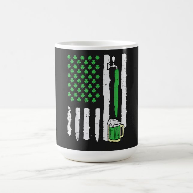 St Patricks Day America Flag Saint Coffee Mug (Center)