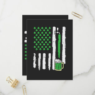 St Patricks Day America Flag Saint Invitation Postcard