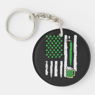 St Patricks Day America Flag Saint Key Ring