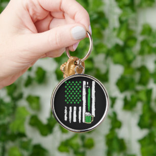 St Patricks Day America Flag Saint Key Ring
