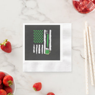 St Patricks Day America Flag Saint Napkin