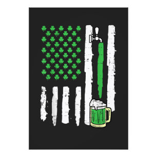 St Patricks Day America Flag Saint Photo Print