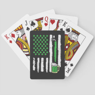 St Patricks Day America Flag Saint Playing Cards
