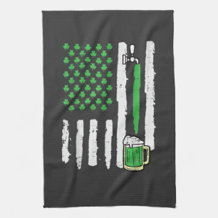 St Patricks Day America Flag Saint Tea Towel