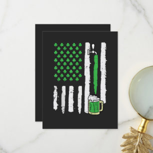 St Patricks Day America Flag Saint Thank You Card