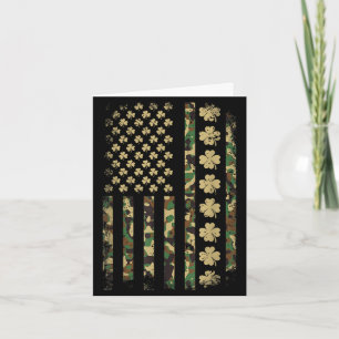 St patricks day american flag camouflage shamrock card