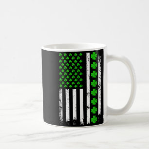 St patricks day american flag shamrock irish men coffee mug