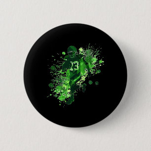 St Patricks Day American Footbyll Shamrock 6 Cm Round Badge