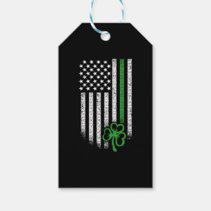 St Patricks Day American Irish Flag Shamrock Lucky Gift Tags