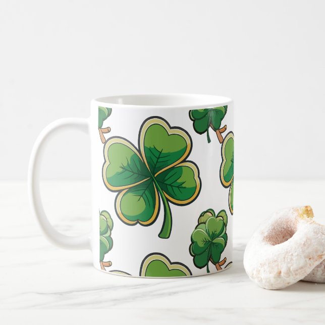 St. Patrick's Day And 4th Of July Celebration Coffee Mug (With Donut)