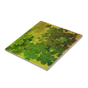 St. Patrick's Day and Good Luck ,‎Four-leaf clover Ceramic Tile