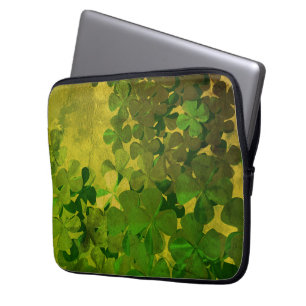 St. Patrick's Day and Good Luck ,‎Four-leaf clover Laptop Sleeve