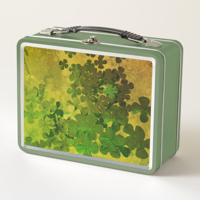 St. Patrick's Day and Good Luck ,‎Four-leaf clover Metal Lunch Box (Front)