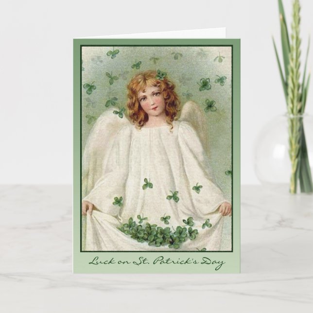 St. Patrick's Day Angel Card (Front)