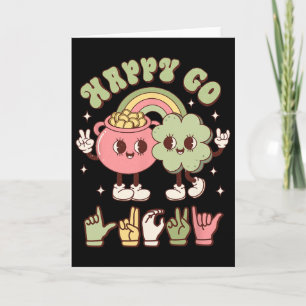 St Patricks Day Asl Happy Go Lucky Sign Language D Card