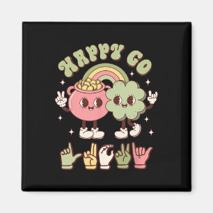 St Patricks Day Asl Happy Go Lucky Sign Language D Magnet