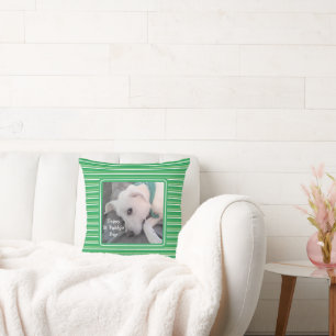 St Patricks Day Assorted Green Stripes Cute Dog Cushion