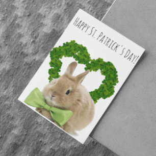 St. Patrick's Day Baby Bunny Card