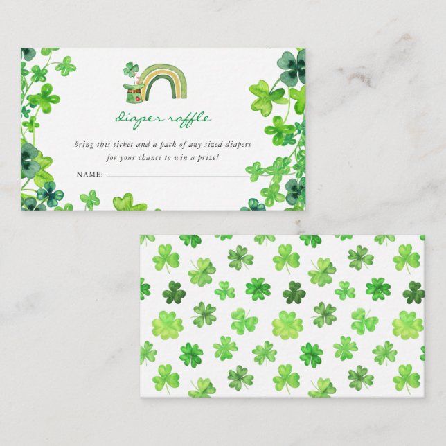 St. Patrick's Day Baby Shower | Diaper Raffle Enclosure Card (Front/Back)