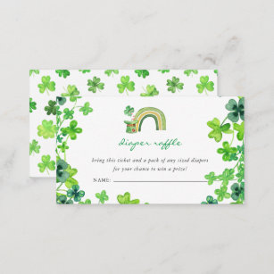 St. Patrick's Day Baby Shower   Diaper Raffle Enclosure Card