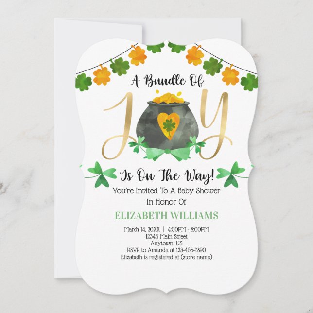 St. Patrick's Day Baby Shower Invitation (Front)