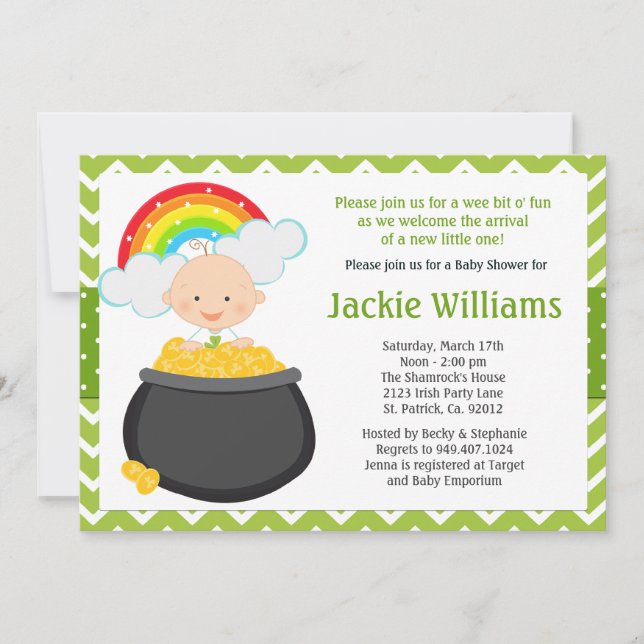 St Patricks Day Baby Shower Invitation (Front)