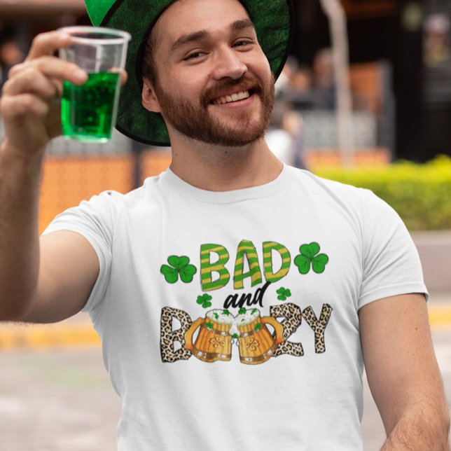 St. Patrick's Day Bad and Boozy Bear Funny T-Shirt (Creator Uploaded)