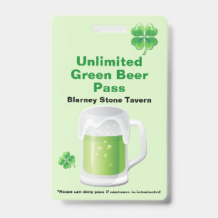 St. Patrick's Day Bar Badge ID Badge