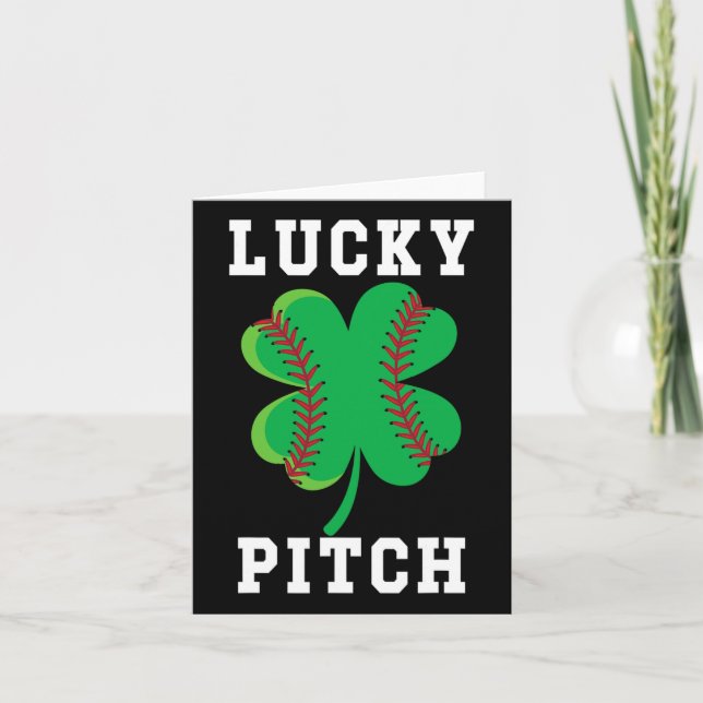 St Patricks Day Baseball Funny St Patrick's Baseba Card (Front)